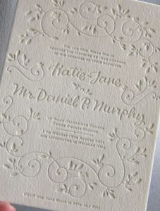 embossed wedding photo