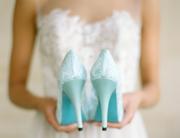 turquoise wedding shoes for bride